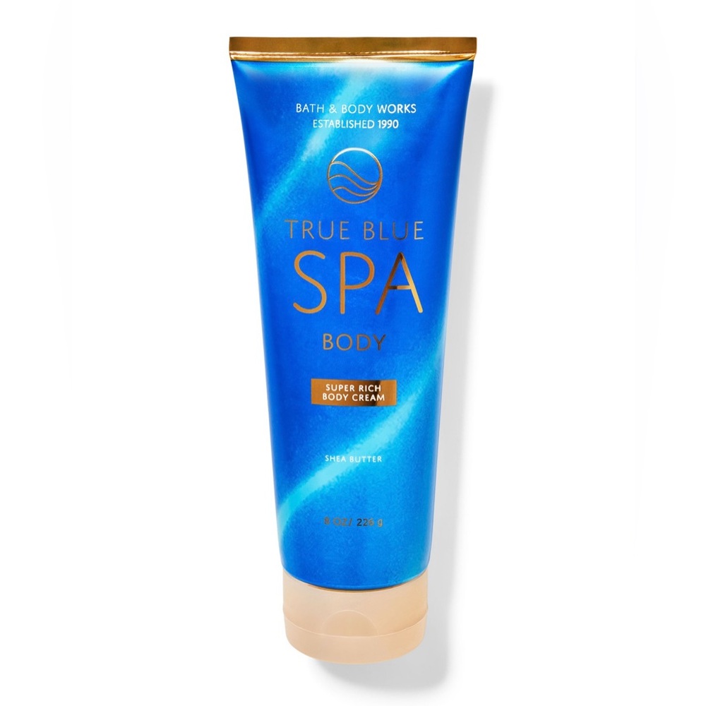 Bath & Body Works True Blue Spa Body Cream - Blue and Gold